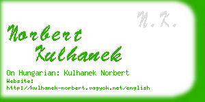 norbert kulhanek business card